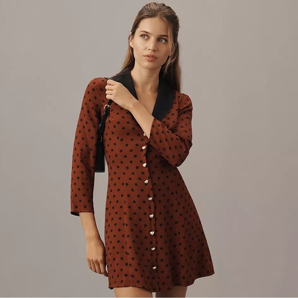 Reformation Dresses & Skirts - REFORMATION Galene Dress in Fig Jam Dot